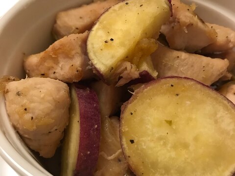 さつまいもと鶏むね肉の甘酸っぱ煮